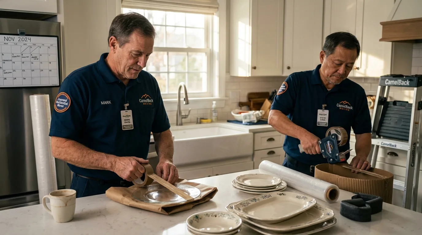 Professional crew packing kitchen dishware in Lynn Haven, FL